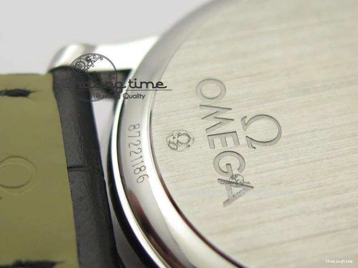 0205 Flexible De Ville MK 1:1 Best Edition SS White Dial On Black Leather Asian Seagull T1701 (Sec@6) 8244